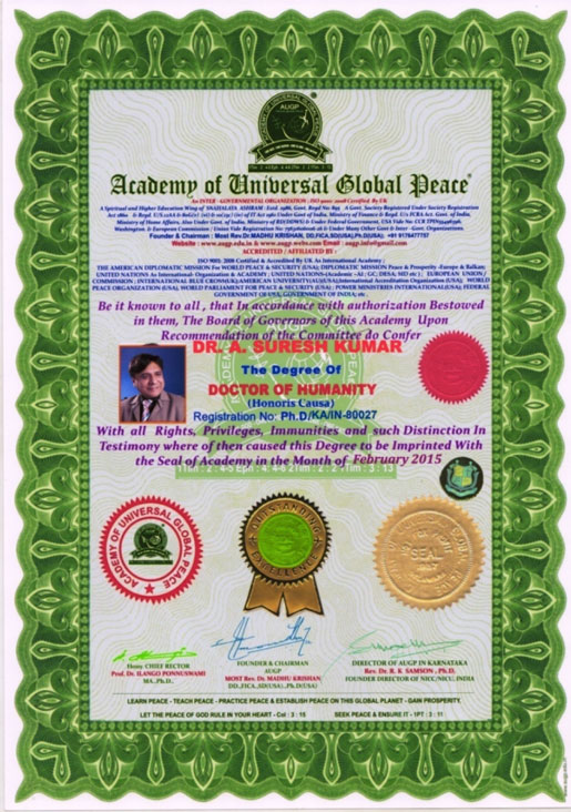 ashoka ivf award Ph.D 