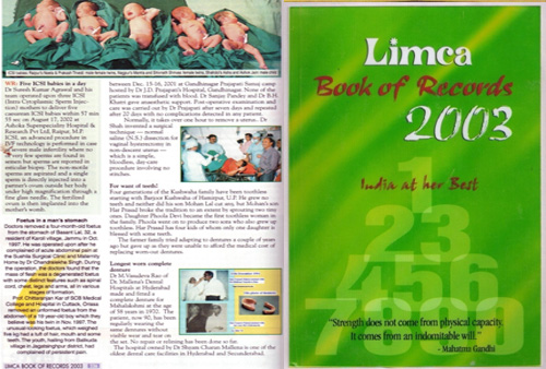 ashoka hospital Limca book of world Records 2003