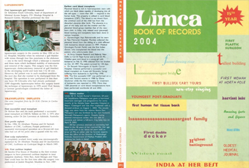 ashoka hospital Limca book of world Records 2004